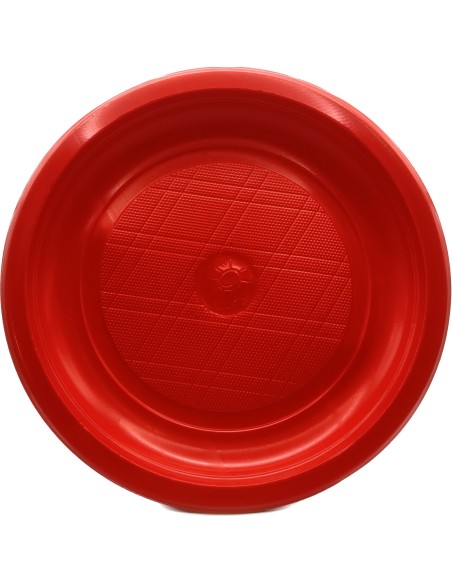 elios 20 piatti in plastica riutilizzabili diametro 21cm - piani - rossi: tuttocasashop.it: carta & monouso