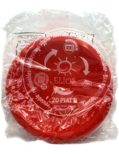 elios 20 piatti in plastica riutilizzabili diametro 21cm - fondi - rossi: tuttocasashop.it: carta & monouso