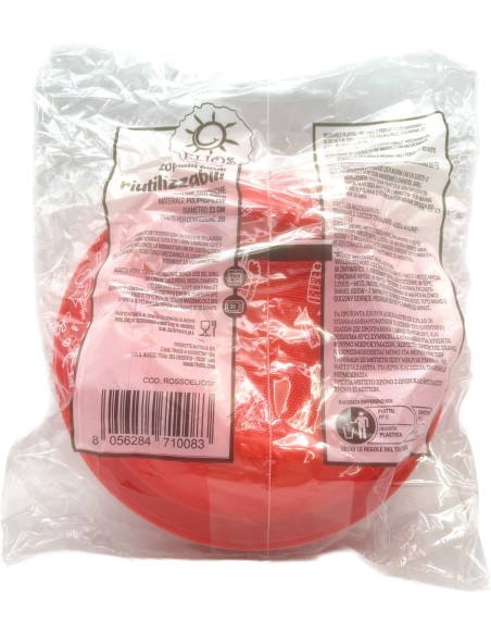 elios 20 piatti in plastica riutilizzabili diametro 21cm - fondi - rossi: tuttocasashop.it: carta & monouso