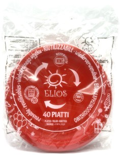 elios 40 piatti monouso in plastica formato dessert - diametro 17cm - rossi: tuttocasashop.it: carta & monouso