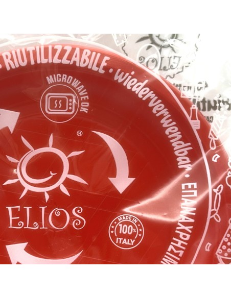 elios 40 piatti monouso in plastica formato dessert - diametro 17cm - rossi: tuttocasashop.it: carta & monouso