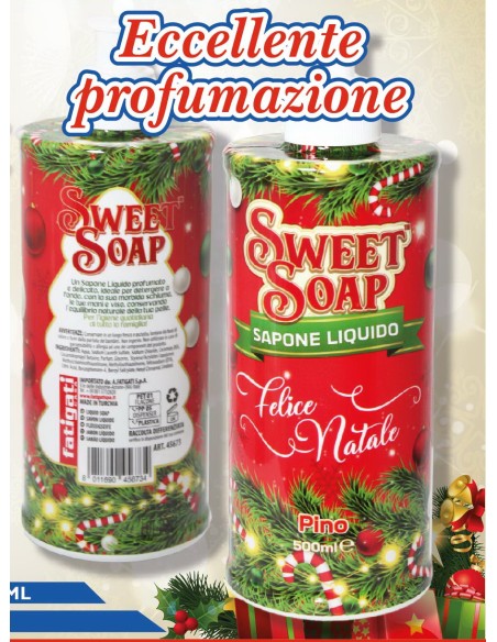 sweet soap sapone liquido - felice natale - 500ml - pino: tuttocasashop.it: igiene e cura della persona