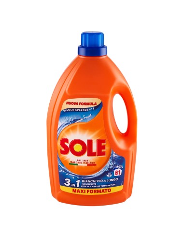 sole deterivo lavatrice liquido 61 lavaggi - 2745ml - bianco splendente: tuttocasashop.it: prodotti per bucato e tessuti