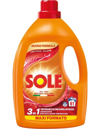 sole deterivo lavatrice liquido 61 lavaggi - 2745ml - protezione colore: tuttocasashop.it: prodotti per bucato e tessuti