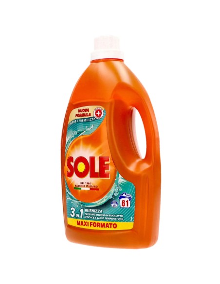 sole deterivo lavatrice liquido 61 lavaggi - 2745ml - igiene e freschezza: tuttocasashop.it: prodotti per bucato e tessuti