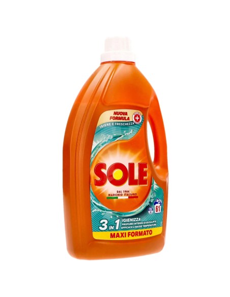 sole deterivo lavatrice liquido 61 lavaggi - 2745ml - igiene e freschezza: tuttocasashop.it: prodotti per bucato e tessuti