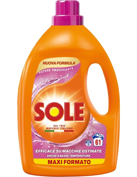 sole deterivo lavatrice liquido 61 lavaggi - 2745ml - potere smacchiante: tuttocasashop.it: prodotti per bucato e tessuti
