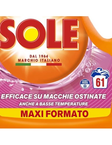 sole deterivo lavatrice liquido 61 lavaggi - 2745ml - potere smacchiante: tuttocasashop.it: prodotti per bucato e tessuti