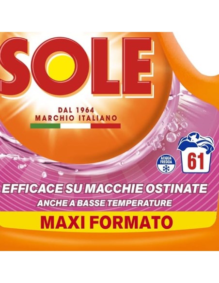 sole deterivo lavatrice liquido 61 lavaggi - 2745ml - potere smacchiante: tuttocasashop.it: prodotti per bucato e tessuti