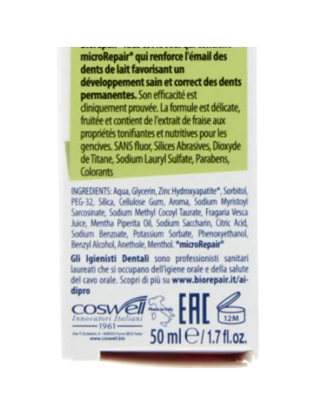 biorepair kids dentifricio per bambini da 0 a 6 anni - 75ml - gusto fragola: tuttocasashop.it: igiene e cura della persona