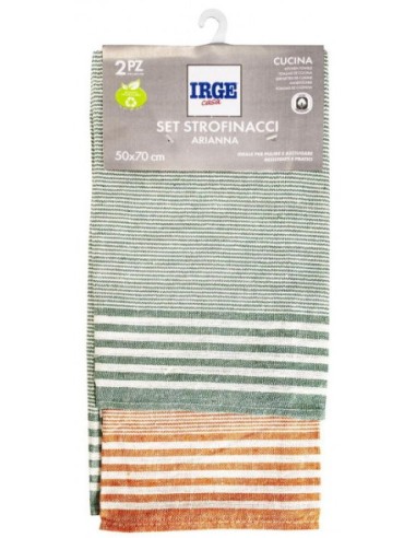 irge casa arianna - set 2 strofinacci multiuso - 50x70cm: tuttocasashop.it: pulizia e cura della casa