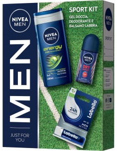 nivea men sport cofanetto: deo roll-on + doccia 250ml + labello: tuttocasashop.it: igiene e cura della persona