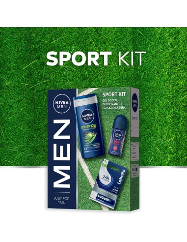 nivea men sport cofanetto: deo roll-on + doccia 250ml + labello: tuttocasashop.it: igiene e cura della persona