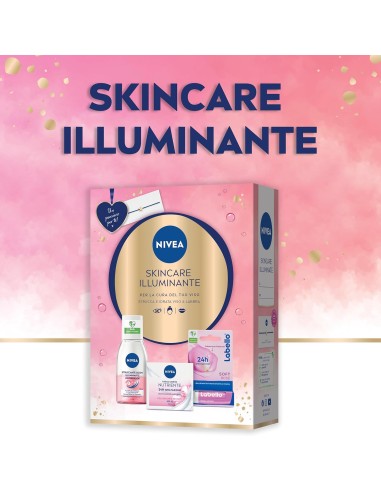 nivea skincare illuminante cofanetto: crema giorno + struccante + labello: tuttocasashop.it: igiene e cura della persona