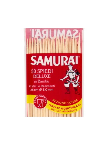samurai spiedini in legno di bamboo - 25cm - 50 pezzi: tuttocasashop.it: carta & monouso