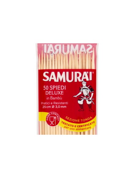 samurai spiedini in legno di bamboo - 25cm - 50 pezzi: tuttocasashop.it: carta & monouso