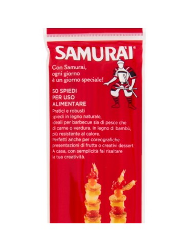 samurai spiedini in legno di bamboo - 25cm - 50 pezzi: tuttocasashop.it: carta & monouso