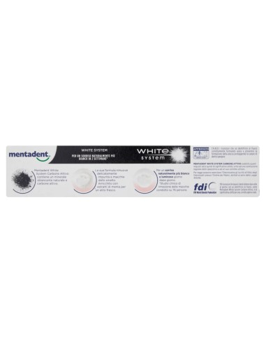 mentadent dentifricio - 75ml - white system - carbone attivo - sbiancante: tuttocasashop.it: igiene e cura della persona