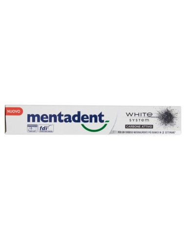 mentadent dentifricio - 75ml - white system - carbone attivo - sbiancante: tuttocasashop.it: igiene e cura della persona