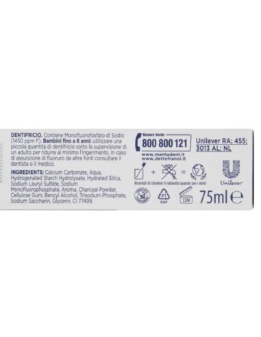 mentadent dentifricio - 75ml - white system - carbone attivo - sbiancante: tuttocasashop.it: igiene e cura della persona