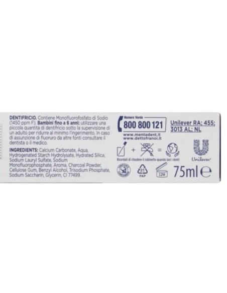 mentadent dentifricio - 75ml - white system - carbone attivo - sbiancante: tuttocasashop.it: igiene e cura della persona