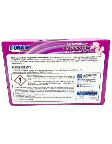 l'unico 20 fogli profumati per asciugatrice con ammorbidente - br. floreale: tuttocasashop.it: prodotti per bucato e tessuti