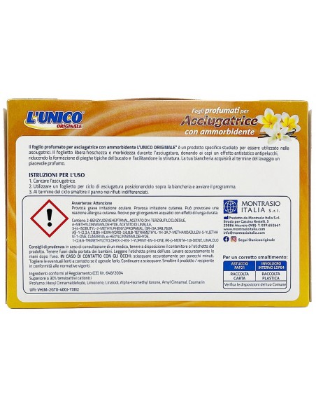 l'unico 20 fogli profumati per asciugatrice con ammorbidente nettare oriente: tuttocasashop.it: prodotti per bucato e tessuti