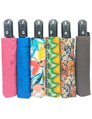 brello ombrello pieghevole con comando apri-chiudi 8 stecche - fantasie ass.: tuttocasashop.it: altro - bazar