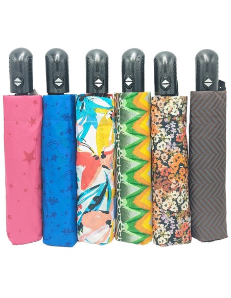 brello ombrello pieghevole con comando apri-chiudi 8 stecche - fantasie ass.: tuttocasashop.it: altro - bazar
