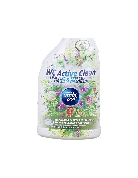 ambipur wc active clean spray 750ml - cedro e salvia: tuttocasashop.it: pulizia e cura della casa