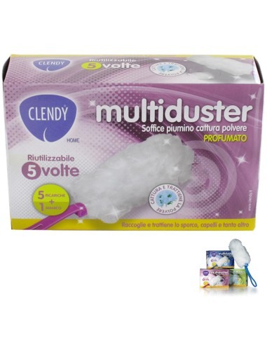 clendy multiduster piumino cattura polvere - 1 manico con 5 ricariche: tuttocasashop.it: pulizia e cura della casa