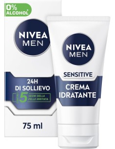 nivea for men crema idratante 75ml - sensitive - 24h di sollievo: tuttocasashop.it: igiene e cura della persona
