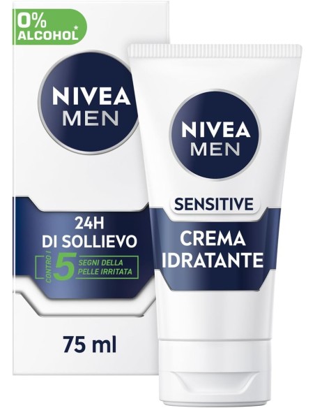 nivea for men crema idratante 75ml - sensitive - 24h di sollievo: tuttocasashop.it: igiene e cura della persona