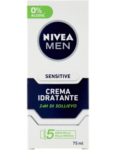 nivea for men crema idratante 75ml - sensitive - 24h di sollievo: tuttocasashop.it: igiene e cura della persona