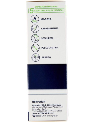 nivea for men crema idratante 75ml - sensitive - 24h di sollievo: tuttocasashop.it: igiene e cura della persona
