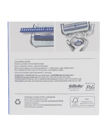 gillette skinguard rasoio - base con 1 testina ricambio - pelle sensibile: tuttocasashop.it: igiene e cura della persona