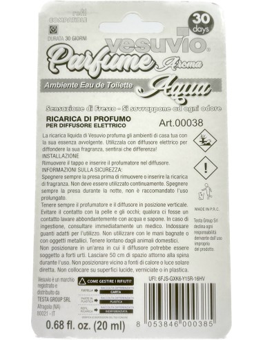 vesuvio ricarica deodorante elettrico compatibile ambipur - aqua: tuttocasashop.it: pulizia e cura della casa