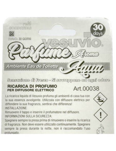 vesuvio ricarica deodorante elettrico compatibile ambipur - aqua: tuttocasashop.it: pulizia e cura della casa