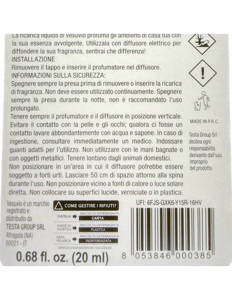 vesuvio ricarica deodorante elettrico compatibile ambipur - aqua: tuttocasashop.it: pulizia e cura della casa