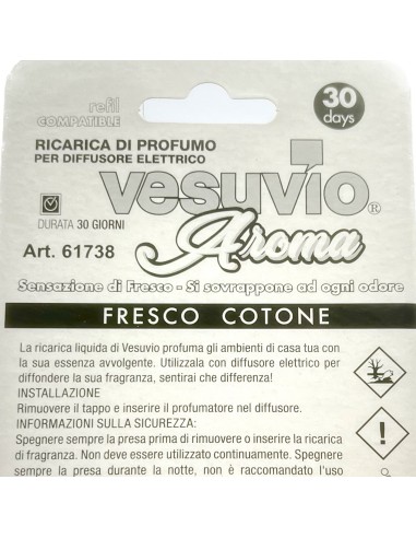 vesuvio ricarica deodorante elettrico compatibile ambipur freschezza cotone: tuttocasashop.it: pulizia e cura della casa