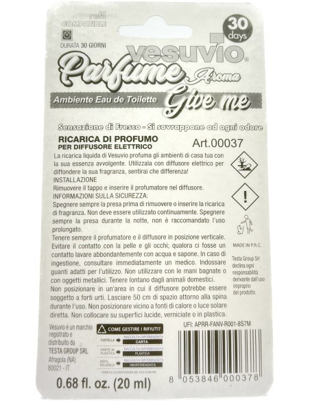 vesuvio ricarica deodorante elettrico compatibile ambipur - give me: tuttocasashop.it: pulizia e cura della casa