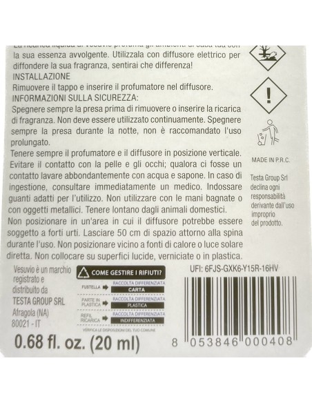 vesuvio ricarica deodorante elettrico compatibile ambipur - one 1: tuttocasashop.it: pulizia e cura della casa
