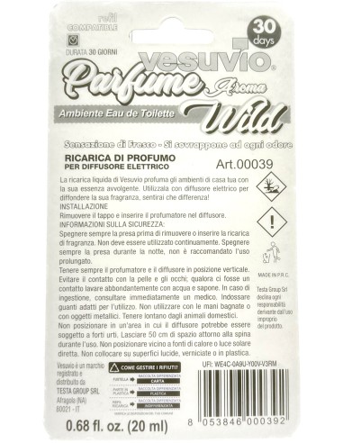 vesuvio ricarica deodorante elettrico compatibile ambipur - wild: tuttocasashop.it: pulizia e cura della casa