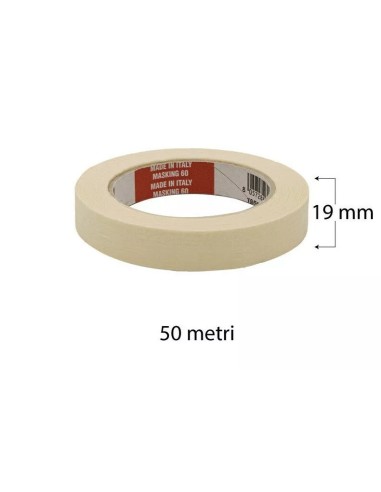 lc nastro adesivo di carta 19mm x 50 metri - gommata incollante a solvente: tuttocasashop.it: altro - bazar