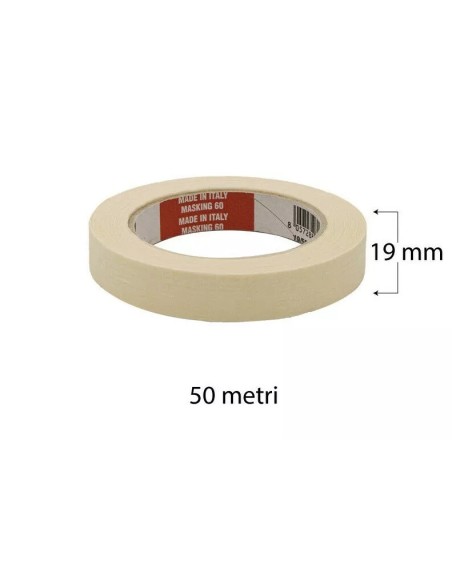 lc nastro adesivo di carta 19mm x 50 metri - gommata incollante a solvente: tuttocasashop.it: altro - bazar