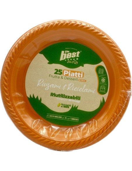 the best 25 piatti plastica riutilizzabili - dessert diametro 17cm - arancio: tuttocasashop.it: carta & monouso