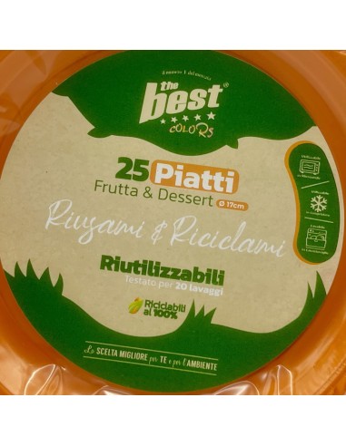 the best 25 piatti plastica riutilizzabili - dessert diametro 17cm - arancio: tuttocasashop.it: carta & monouso