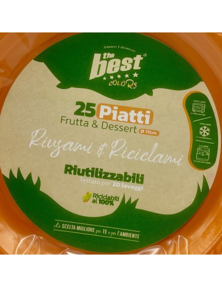 the best 25 piatti plastica riutilizzabili - dessert diametro 17cm - arancio: tuttocasashop.it: carta & monouso