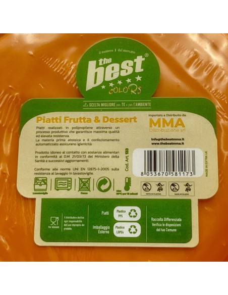 the best 25 piatti plastica riutilizzabili - dessert diametro 17cm - arancio: tuttocasashop.it: carta & monouso