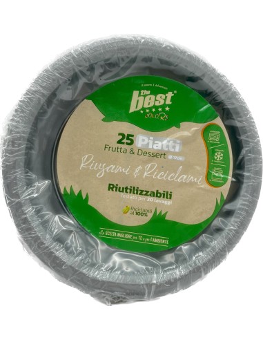 the best 25 piatti plastica riutilizzabili - dessert diametro 17cm - argento: tuttocasashop.it: carta & monouso